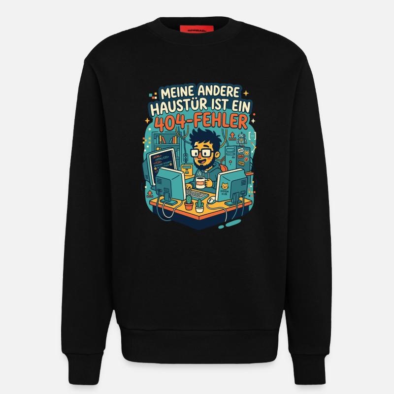 Programmierer 404 Fehler Humor - Sweatshirt - made by SPREAD  - SOLID BLACK