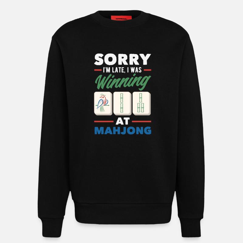 C’est l’heure du Mahjong - Sweat bio décontracté fabriqué en UE - SOLID BLACK