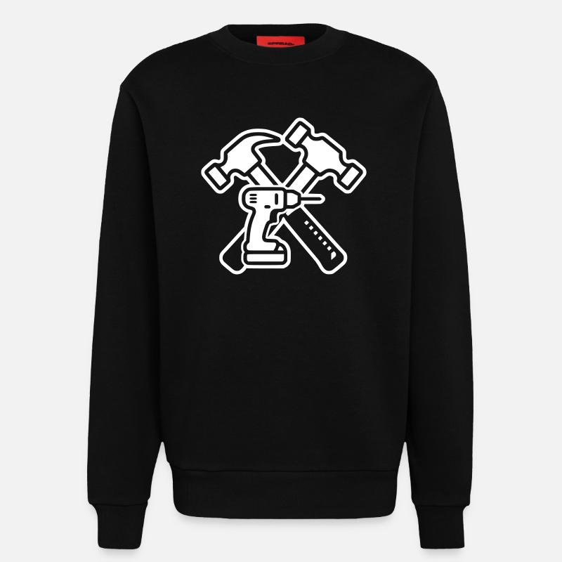 Craftsman Drill Hammers Logo - Sweatshirt - made by SPREAD  - SOLID BLACK