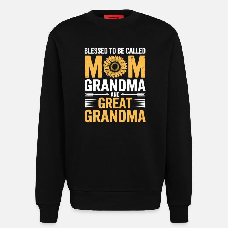 Mama Großmutter Sonnenblumen Design - Sweatshirt - made by SPREAD - SOLID BLACK