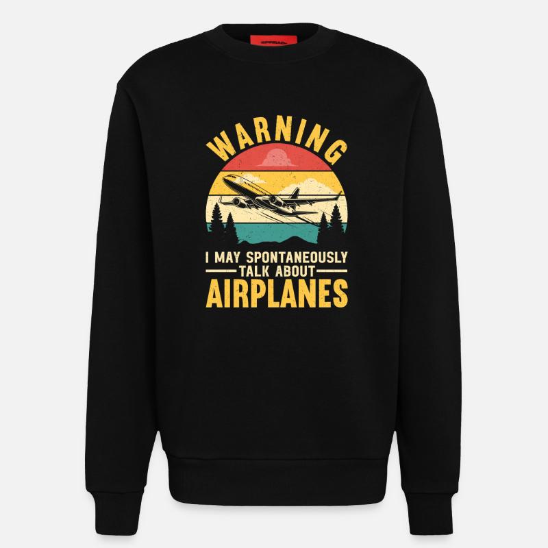 Flugzeug Flug Pilot Flugzeug Fluggesellschaft - Sweatshirt - made by SPREAD  - SOLID BLACK