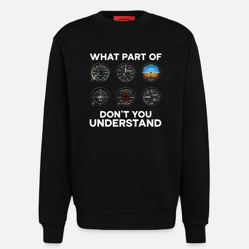 Flugzeug Flug Pilot Flugzeug Fluggesellschaft - Sweatshirt - made by SPREAD  - SOLID BLACK