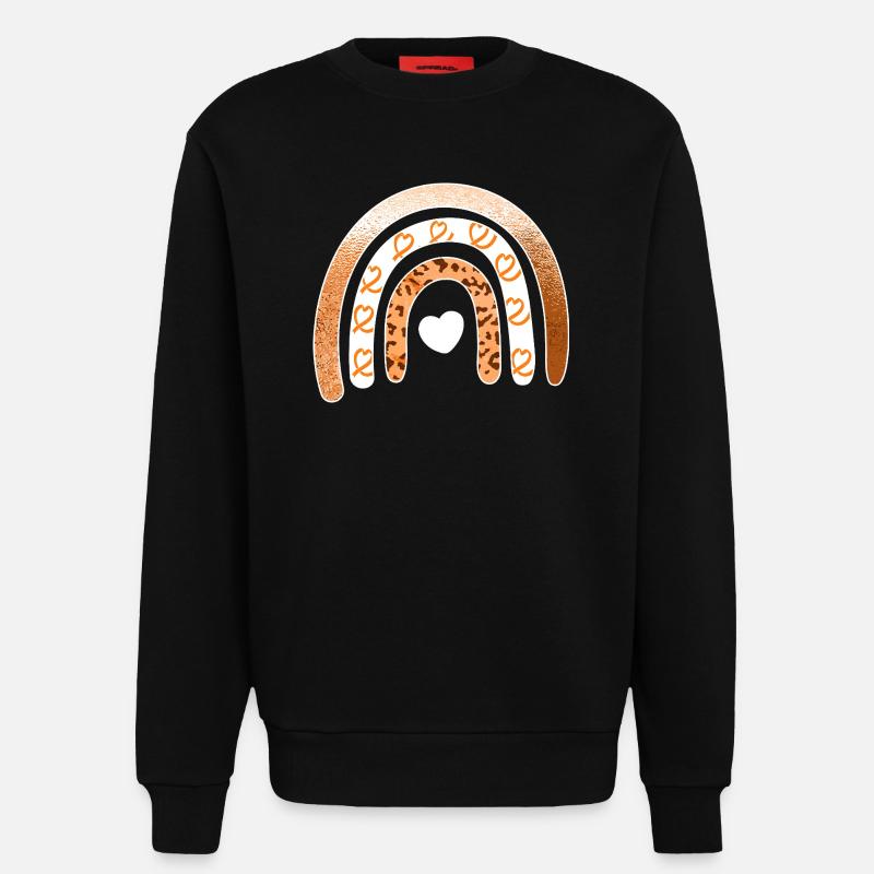 Leopard Rainbow Heart Arc - Sweatshirt - made by SPREAD  - SOLID BLACK