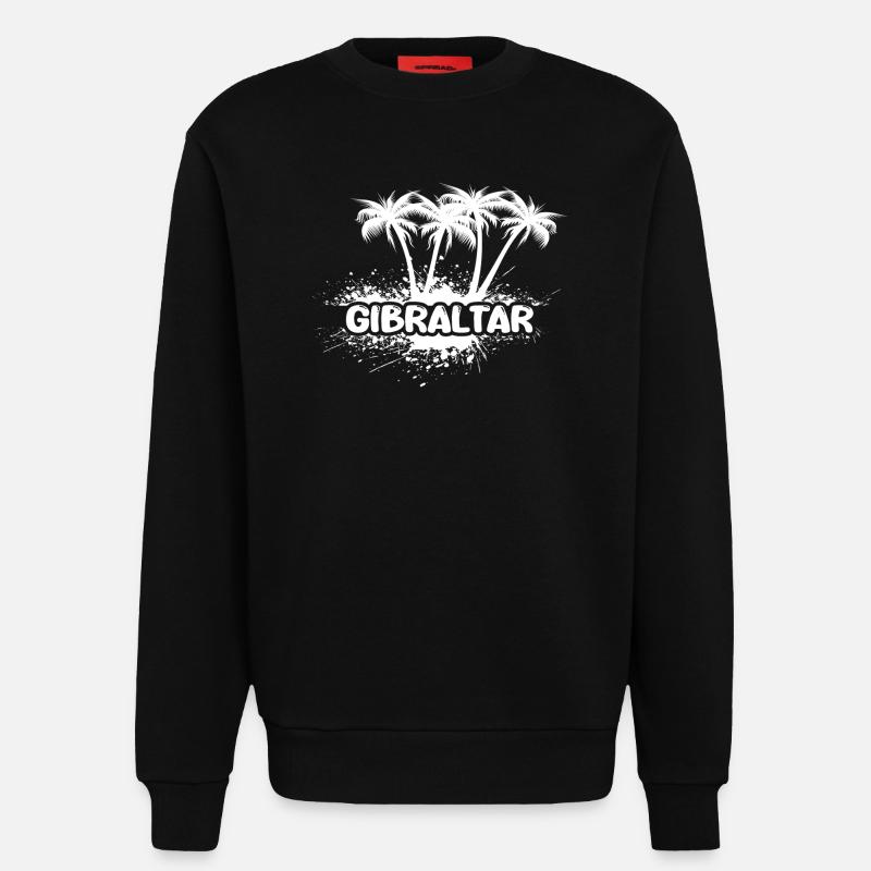 Gibraltar Palm Trees Splash Logo - Sweatshirt - made by SPREAD  - SOLID BLACK
