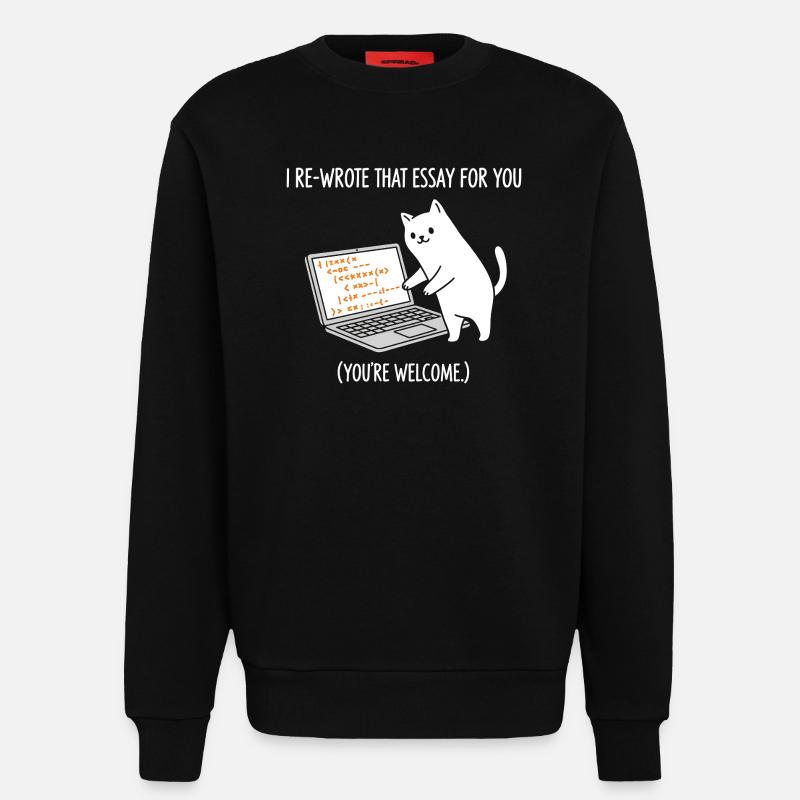 Code-Katze erklärt Aufgaben - Sweatshirt - made by SPREAD  - SOLID BLACK