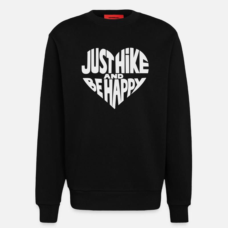 Just Hike and Be Happy Herz-Design - Sweatshirt - made by SPREAD  - SOLID BLACK