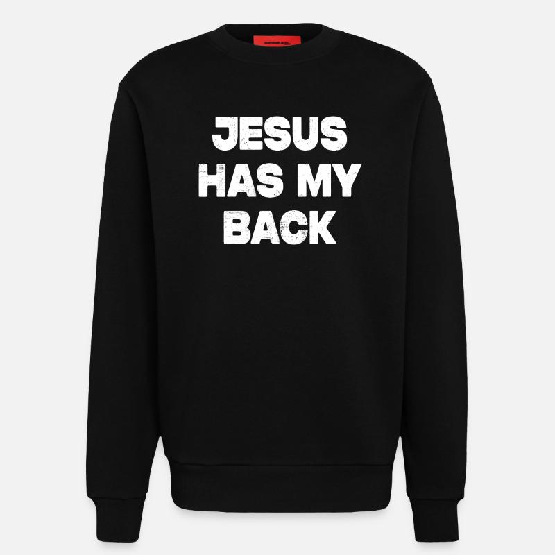 Jesus Has My Back - Sweatshirt - made by SPREAD  - SOLID BLACK