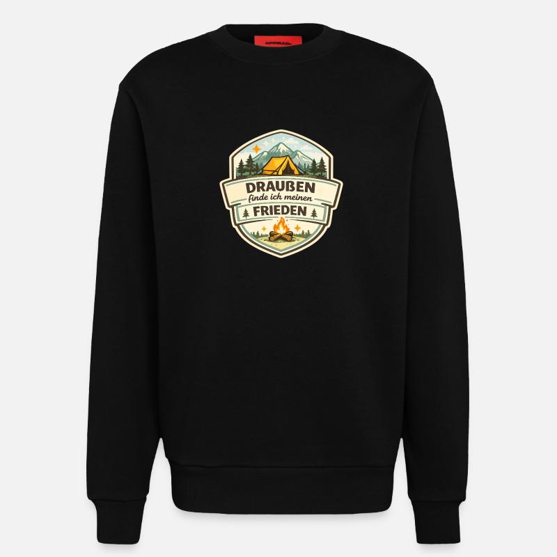 Campingfrieden Badge - Sweatshirt - made by SPREAD  - SOLID BLACK