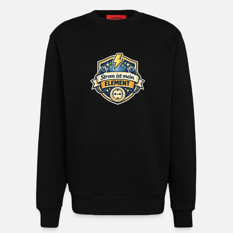 Strom ist mein Element - Sweatshirt - made by SPREAD - SOLID BLACK