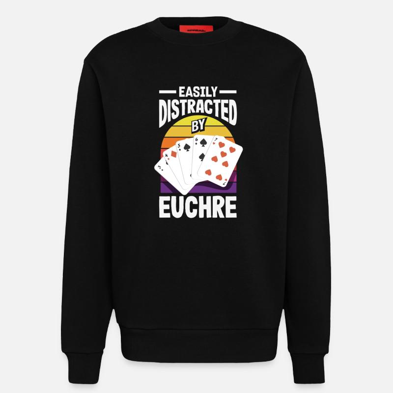 Easily distracted by Euchre - Sweatshirt - made by SPREAD  - SOLID BLACK