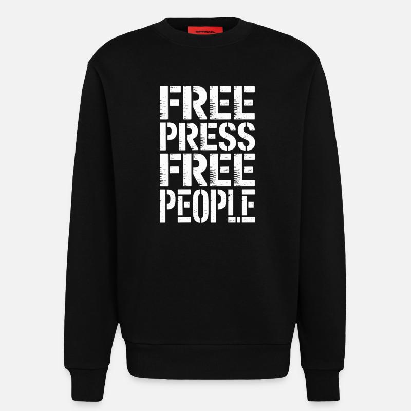 Libres de presse, libres de peuple - Sweat bio décontracté fabriqué en UE - SOLID BLACK