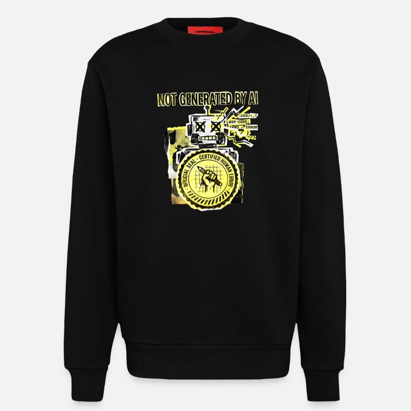 AI Human Error - Sweatshirt - made by SPREAD - SOLID BLACK