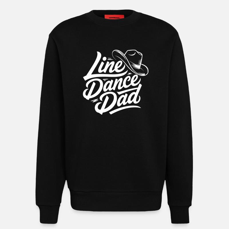 Line Dance Dad Cowboy Hat Design - Sweatshirt - made by SPREAD - SOLID BLACK