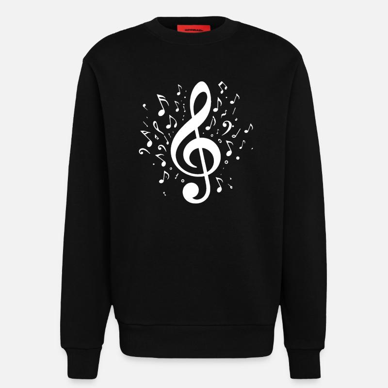 Clé explosive avec notes - Sweat bio décontracté fabriqué en UE - SOLID BLACK