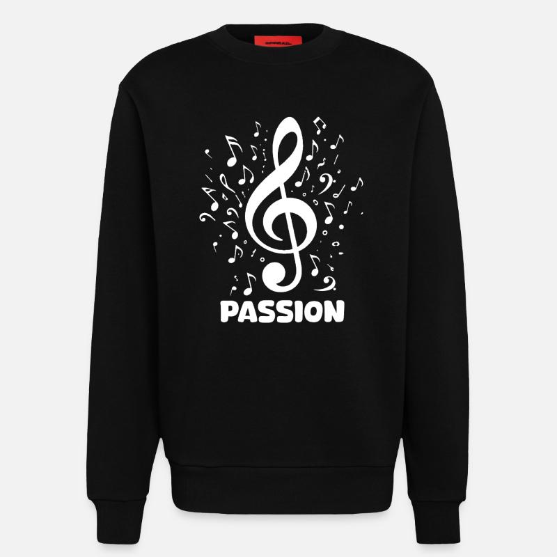 PASSION clef music design - Sweatshirt - made by SPREAD  - SOLID BLACK