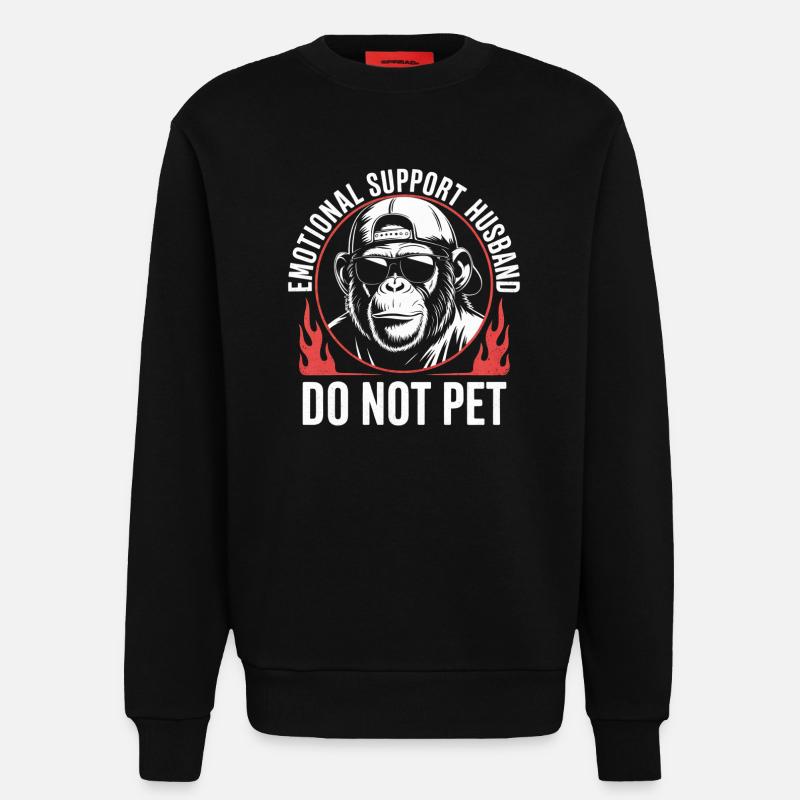 Emotional Support Husband Tee - Sweatshirt - made by SPREAD  - SOLID BLACK