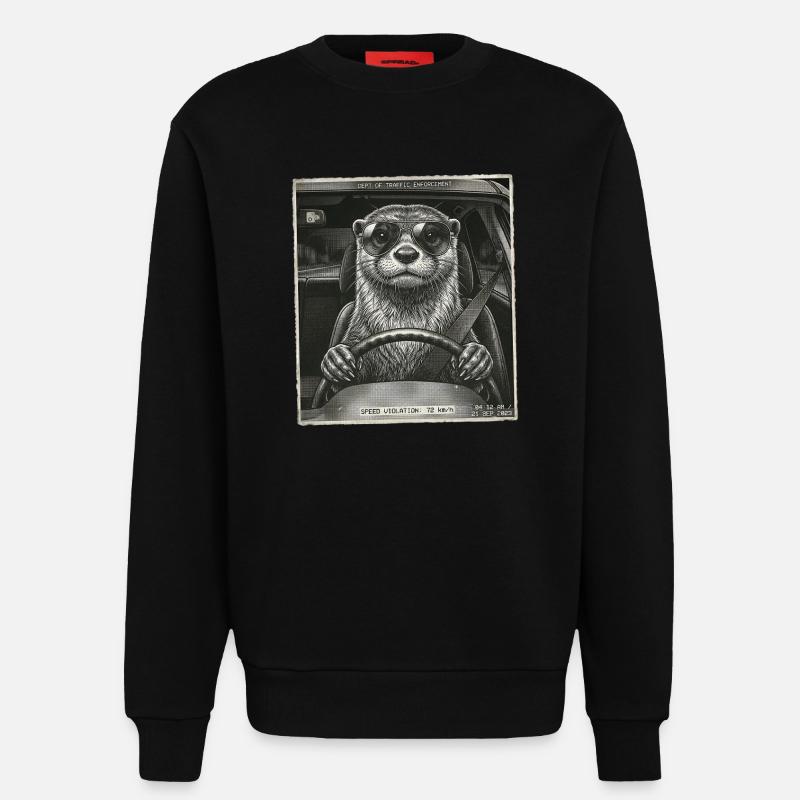 Otter Flashed - Sweat bio décontracté fabriqué en UE - SOLID BLACK