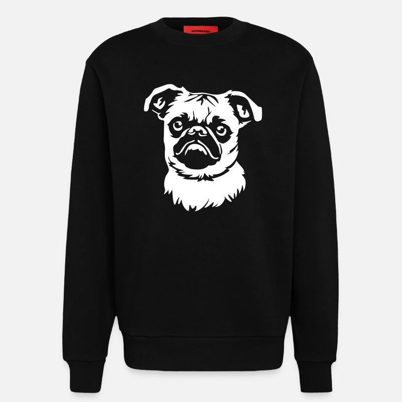 Brussels Griffon Head "Black Edition" - Sweatshirt - made by SPREAD  - SOLID BLACK