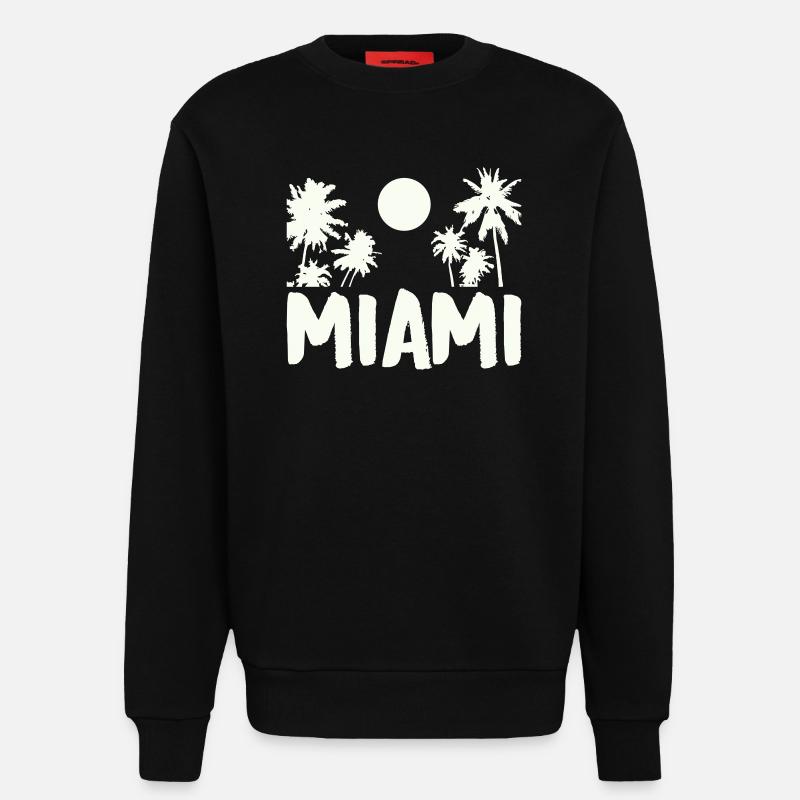 Miami Night Palm Trees - Sweatshirt - made by SPREAD  - SOLID BLACK