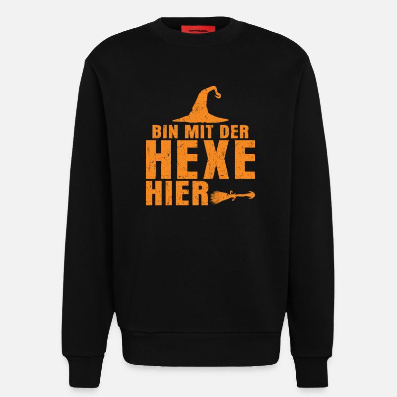 Bin mit der Hexe hier - Sweatshirt - made by SPREAD  - SOLID BLACK