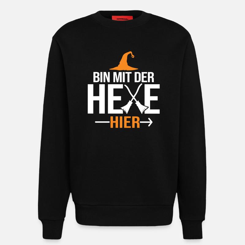 I'm here with the witch - Sweatshirt - made by SPREAD  - SOLID BLACK
