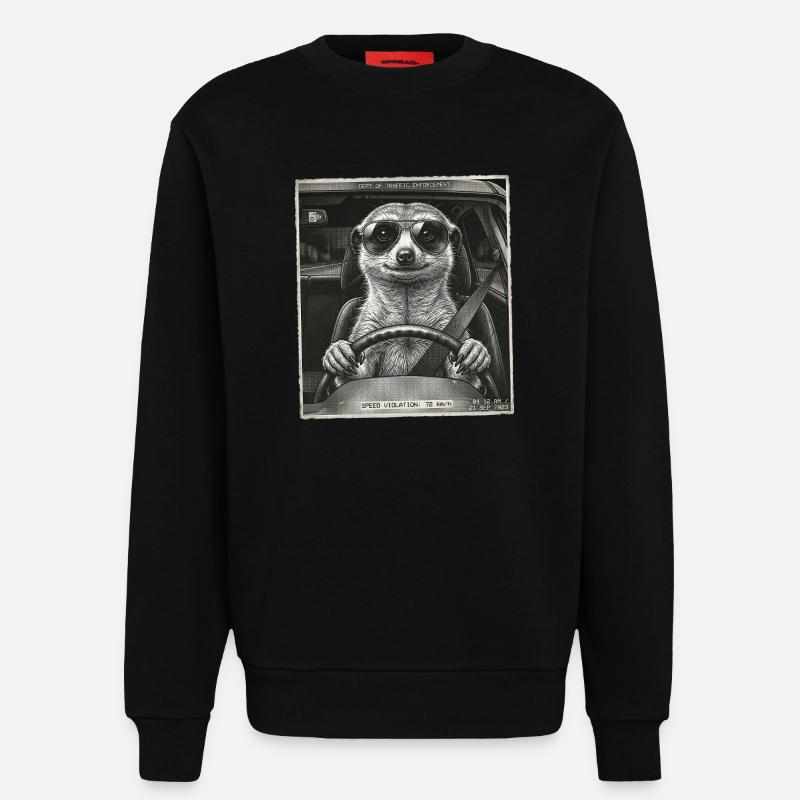 Erdmännchen Geblitzt - Sweatshirt - made by SPREAD  - SOLID BLACK