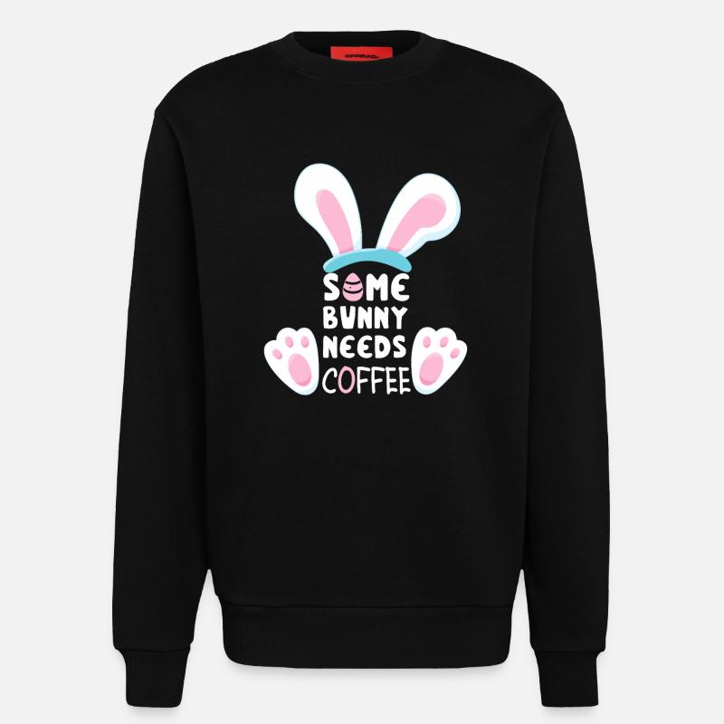 Some Bunny Needs Coffee - Sweatshirt - made by SPREAD  - SOLID BLACK