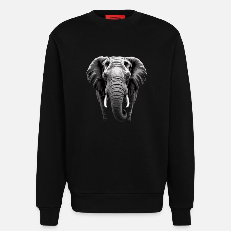 Elephant Head Elephant - Sweatshirt - made by SPREAD  - SOLID BLACK