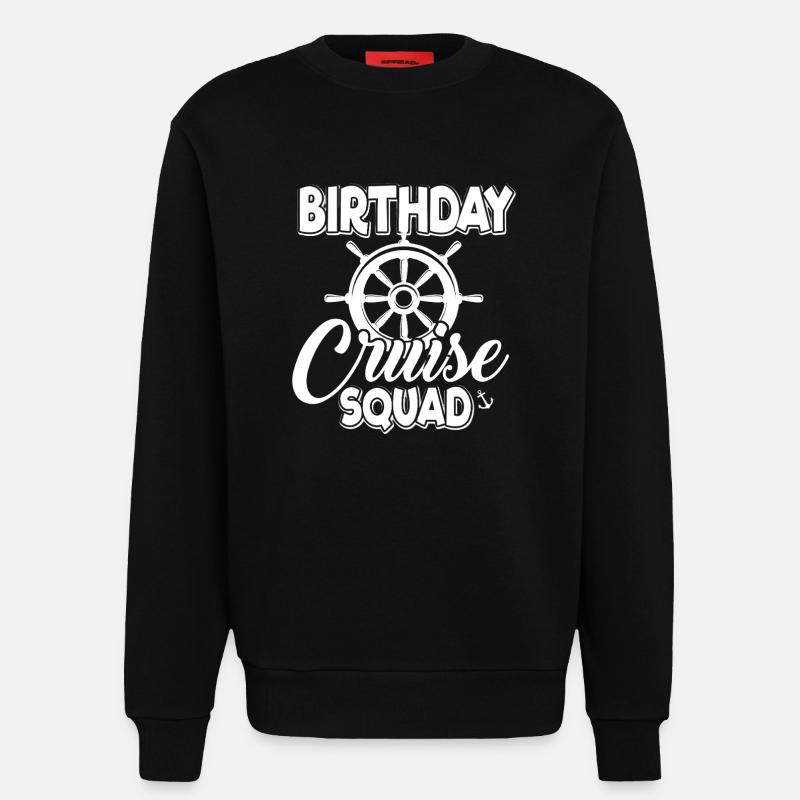 Équipe de croisière d’anniversaire - Sweat bio décontracté fabriqué en UE - SOLID BLACK