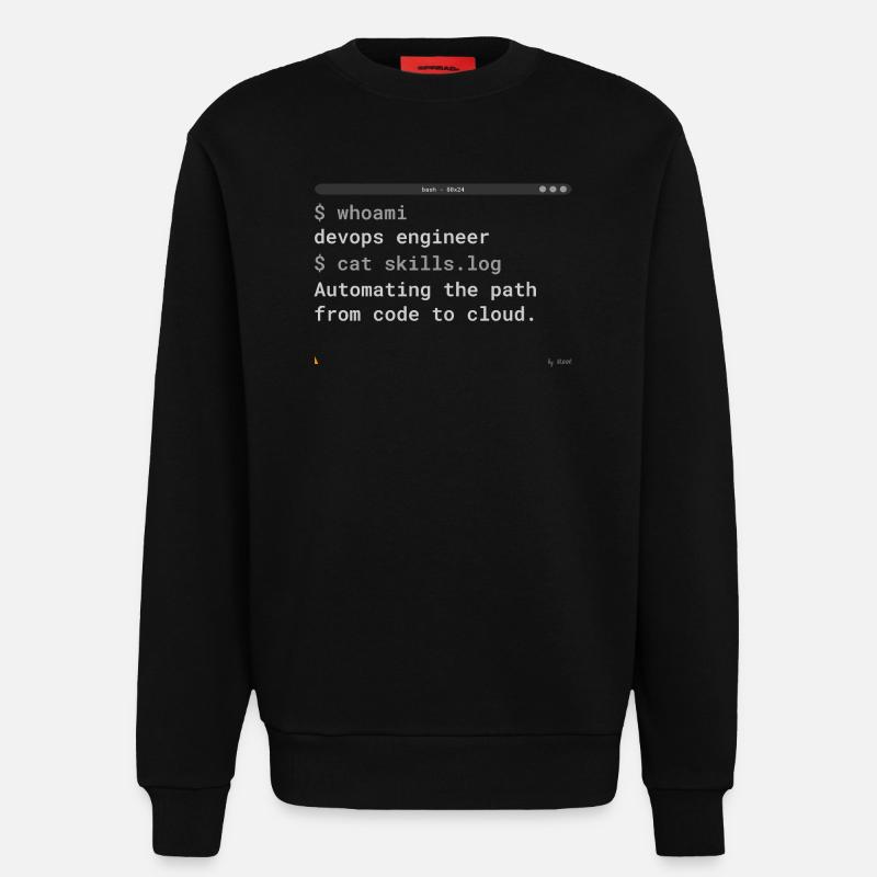 DevOps Engineer Terminal - IT Design - Sweatshirt - made by SPREAD  - SOLID BLACK