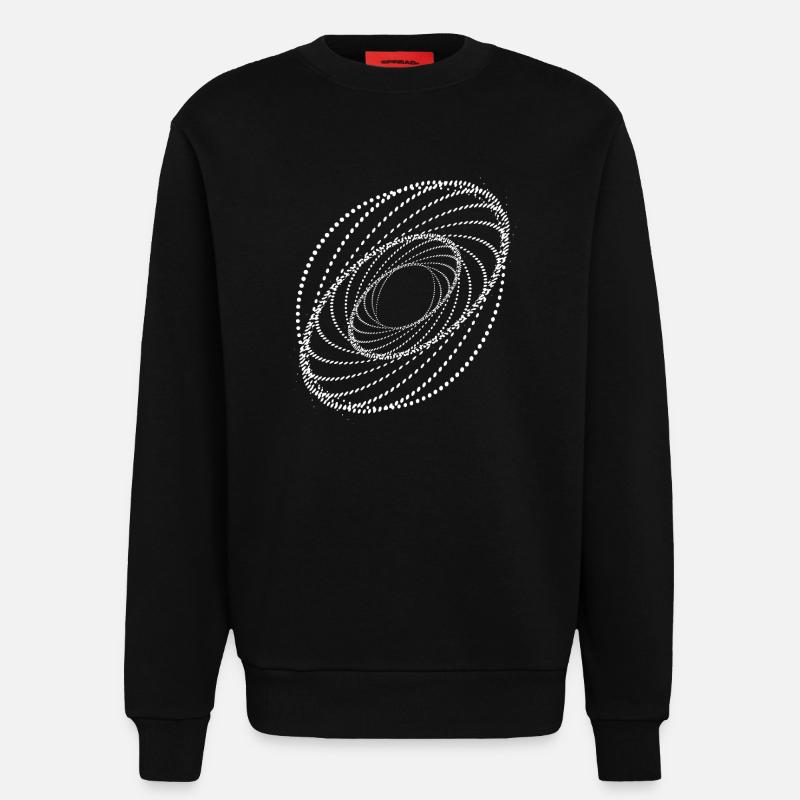 Dotted Spiral Vortex - Sweatshirt - made by SPREAD  - SOLID BLACK
