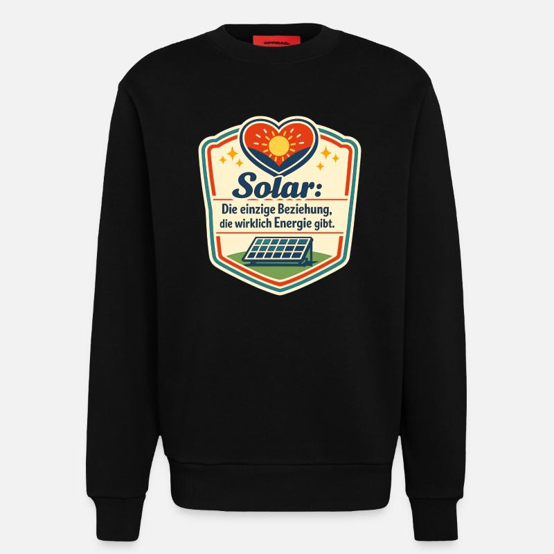 Solarliebe: Energie durch Liebe - Sweatshirt - made by SPREAD - SOLID BLACK