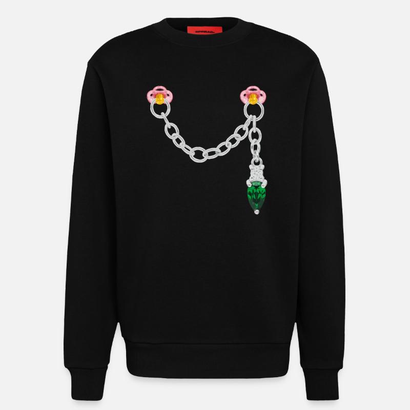Silver connector - Sweatshirt - made by SPREAD  - SOLID BLACK