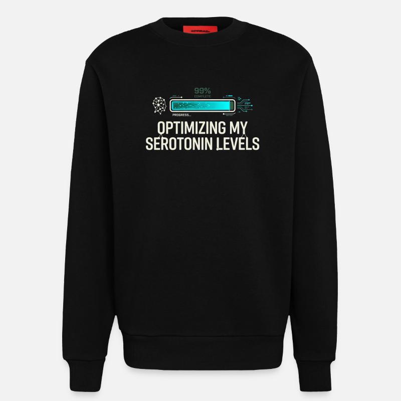Optimisation de la sérotonine - Sweat bio décontracté fabriqué en UE - SOLID BLACK