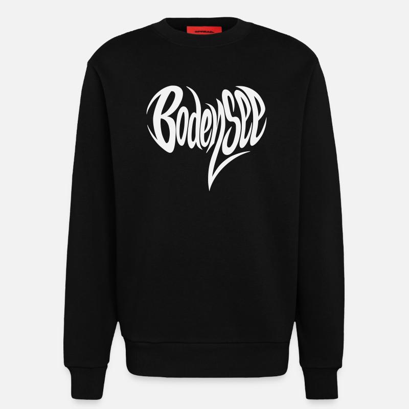 Bodensee Fließendes Lettering - Sweatshirt - made by SPREAD  - SOLID BLACK