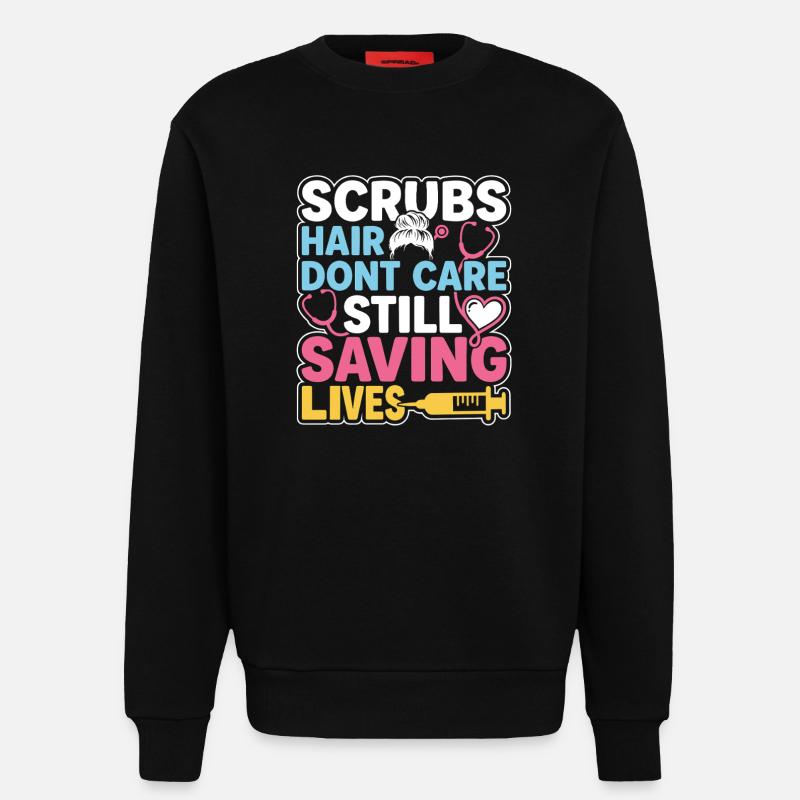 Nachtschicht-krankenschwester, Müde - Sweatshirt - made by SPREAD  - SOLID BLACK