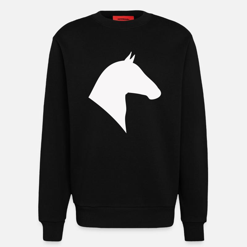 Pferdekopf Silhouette Minimal - Sweatshirt - made by SPREAD - SOLID BLACK
