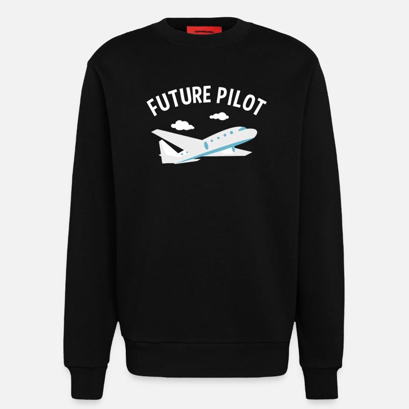 Futur Pilot Tee - Sweat bio décontracté fabriqué en UE - SOLID BLACK