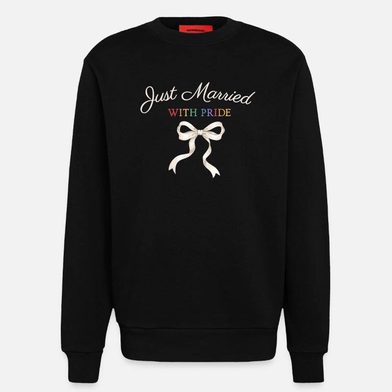 Just Married Pride Bow - Sweatshirt - made by SPREAD  - SOLID BLACK