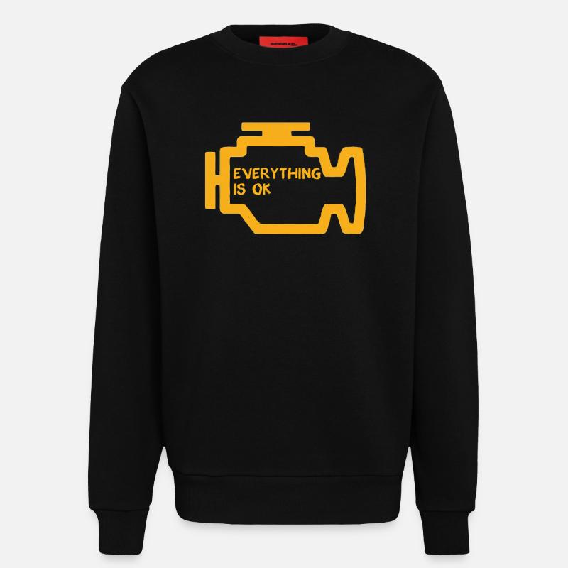 Check Engine Light - Sweatshirt - made by SPREAD  - SOLID BLACK