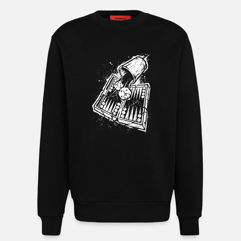Backgammon | Board Game | Gift - Sweatshirt - made by SPREAD - SOLID BLACK