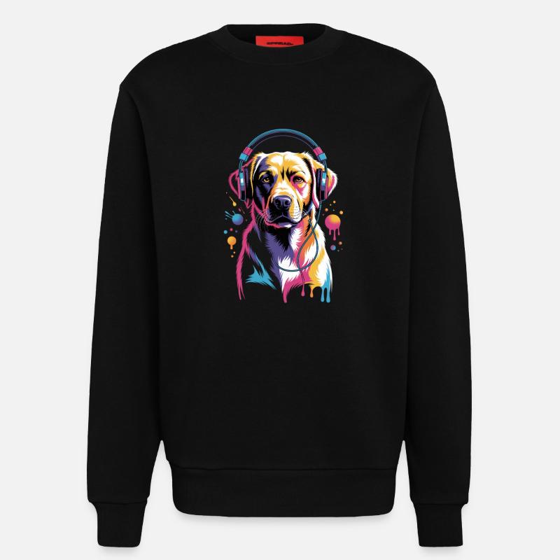 Labrador Kopfhörer - Sweatshirt - made by SPREAD - SOLID BLACK