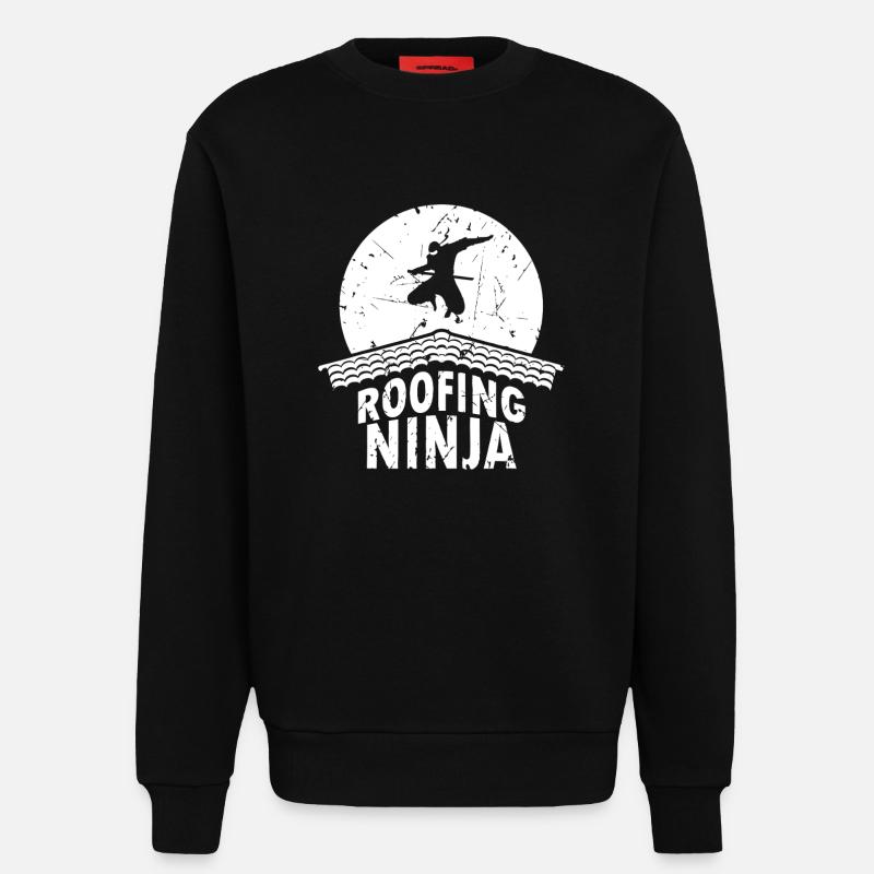 Roofing Ninja Emblem - Sweatshirt - made by SPREAD - SOLID BLACK
