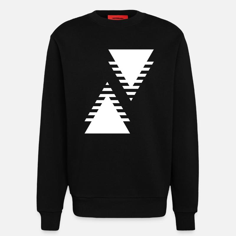Conception des triangles géométriques - Sweat bio décontracté fabriqué en UE - SOLID BLACK