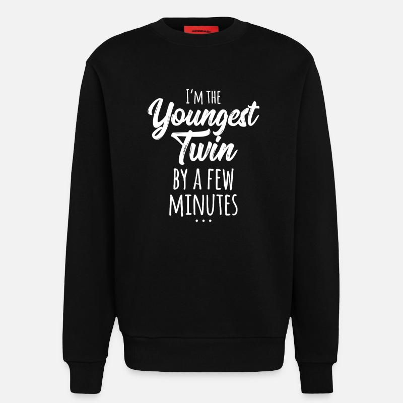 Youngest Twin Caption Tee - Sweatshirt - made by SPREAD  - SOLID BLACK