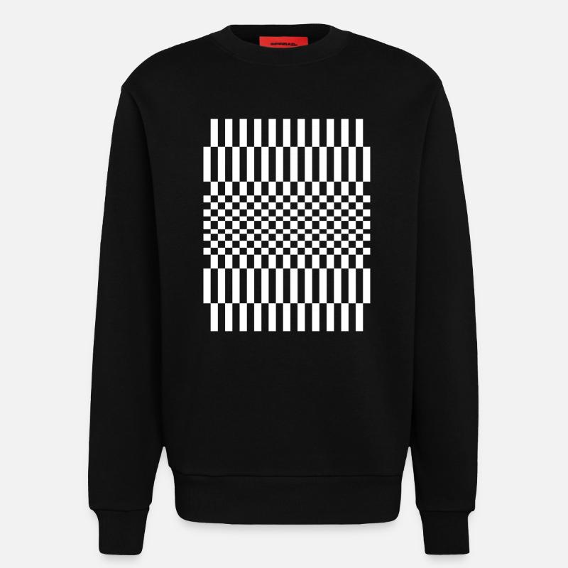 Schachbrettmuster-Design - Sweatshirt - made by SPREAD - SOLID BLACK