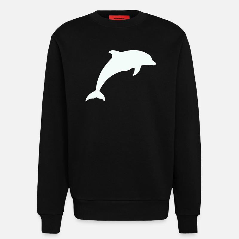Glowing Dolphin Silhouette - Sweatshirt - made by SPREAD  - SOLID BLACK