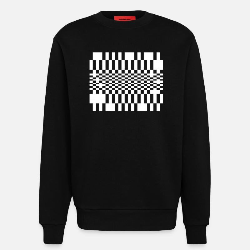 Optic Wave Grid - Sweatshirt - made by SPREAD  - SOLID BLACK