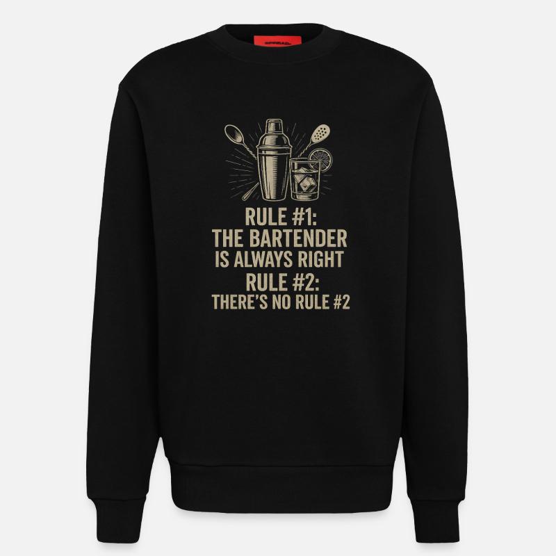 Bartender Always Right - Sweatshirt - made by SPREAD - SOLID BLACK
