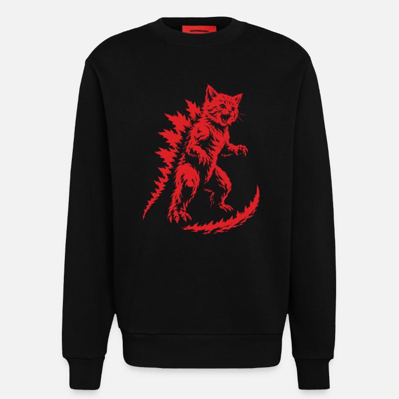 Kätzchen-Kaiju-Brüllen, Catzilla - Sweatshirt - made by SPREAD  - SOLID BLACK